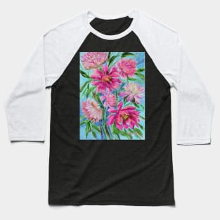 Magenta Watercolor Painting Baseball T-Shirt